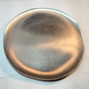 Stainless Steel Plate Candle Holder  Pillar 5 inch Industrial Urban Metal